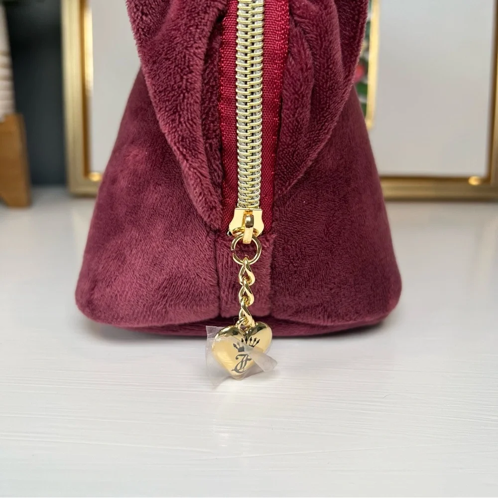 Juicy Couture Plum Cosmetic Bag With Rhinestone Logo